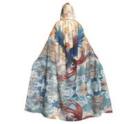 WBQLSL Capa de Halloween con estampado de Fénix de Data Stream, capa con capucha, adecuada para fiestas temáticas