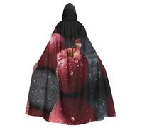 WBQLSL Capa de Halloween con estampado de frutas de cera rosa, capa con capucha para bailes de máscaras, fiesta de carnaval o disfraz de cosplay