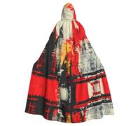 WBQLSL Capa de Halloween con estampado de iconos de ciudad, capa con capucha, adecuada para fiestas temáticas