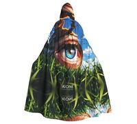 WBQLSL Capa de Halloween con estampado de ojos misteriosos, capa con capucha para bailes de máscaras, fiesta de carnaval o disfraz de cosplay