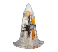 WBQLSL Capa de mago S con patrón de pintura abstracta gris y amarillo, adecuada para adultos y adolescentes, gama de tallas completas S, M, L