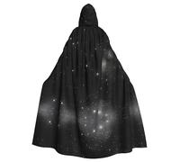 WBQLSL Capa de moda de carnaval, capa con capucha de Halloween, unisex, carnaval, fiesta temática y mascarada, patrón de galaxia en blanco y negro