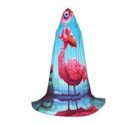 WBQLSL Capa estampada de flamenco de dibujos animados | Con capucha | Disfraz de cosplay | Accesorio de fiesta de Halloween | S/M/L