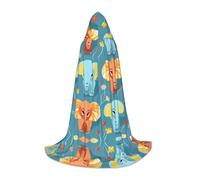 WBQLSL Capa grande con capucha para cosplay, con estampado de flor de elefante, disfraz, accesorio esencial para fiestas, tallas S/M/L (unisex)