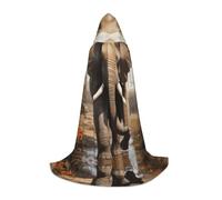 WBQLSL Capa grande con capucha para cosplay, disfraz de elefante majestuoso, accesorio esencial para fiestas, tallas S/M/L (unisex)