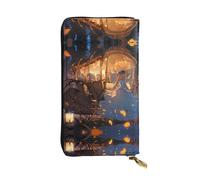 WBQLSL Cartera de cuero con cremallera Cenicienta, bolsa de mano de 7.5 x 4.1 pulgadas de largo, múltiples compartimentos y gran capacidad, un buen regalo para amigos