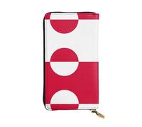 WBQLSL Cartera de cuero con cremallera con bandera de Groenlandia, bolsa de mano de 7.5 x 4.1 pulgadas de largo, múltiples compartimentos y gran capacidad, un buen regalo para amigos