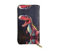 WBQLSL Cartera de cuero con cremallera de dinosaurio de boca grande, bolsa de mano de 7.5 x 4.1 pulgadas de largo, múltiples compartimentos y gran capacidad, un buen regalo para amigos