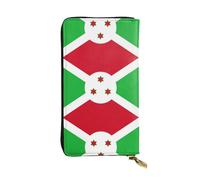 WBQLSL Cartera de cuero con cremallera de la bandera de Burundi, bolsa de mano de 7.5 x 4.1 pulgadas de largo, múltiples compartimentos y gran capacidad, un buen regalo para amigos