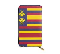 WBQLSL Cartera de cuero con cremallera de la bandera del Reino de Hawái, bolsa de mano de 7.5 x 4.1 pulgadas de largo, múltiples compartimentos y gran capacidad, un buen regalo para amigos