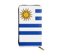 WBQLSL Cartera de cuero de mano, cartera de 7.5 x 4.1 pulgadas de largo, compartimento secreto, almacenamiento, protege la privacidad personal, patrón de la bandera de Uruguay