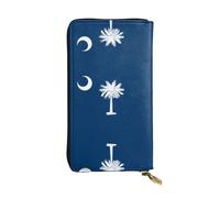 WBQLSL Cartera de cuero de mano, cartera de 7.5 x 4.1 pulgadas de largo, compartimento secreto, almacenamiento, protege la privacidad personal, patrón de la bandera de Carolina del Sur