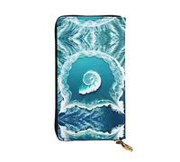 WBQLSL Cartera de cuero de mano, cartera de 7.5 x 4.1 pulgadas de largo, compartimento secreto, almacenamiento, protege la privacidad personal, patrón Sea of Love