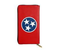 WBQLSL Cartera de cuero de mano, cartera de 7.5 x 4.1 pulgadas de largo, compartimento secreto, almacenamiento, protege la privacidad personal, patrón de la bandera del estado de Tennessee