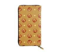 WBQLSL Cartera de cuero de mano, cartera de 7.5 x 4.1 pulgadas de largo, compartimento secreto, almacenamiento, protege la privacidad personal, patrón de pan con mantequilla
