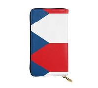 WBQLSL Cartera de cuero de mano, cartera de 7.5 x 4.1 pulgadas de largo, compartimento secreto, almacenamiento, protege la privacidad personal, patrón de la bandera de la República Checa