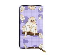 WBQLSL Cartera de cuero de mano, cartera de 7.5 x 4.1 pulgadas de largo, compartimento secreto, almacenamiento, protege la privacidad personal, bonito patrón de mono dorado