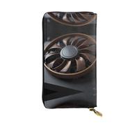 WBQLSL Cartera de cuero elegante con diseño de abanico, monedero de 7.4 x 4.13 pulgadas de largo con cremallera, práctica cartera de viaje para dinero en efectivo