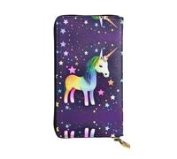 WBQLSL Cartera de cuero elegante con diseño de estrella de un caballo, monedero de 7.4 x 4.13 pulgadas de largo, con cremallera, práctica cartera de viaje para dinero en efectivo