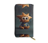 WBQLSL Cartera de cuero elegante con diseño de explosión de avestruz, 19 x 10,5 cm de largo, con cremallera, práctica cartera de viaje para dinero en efectivo