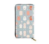 WBQLSL Cartera de cuero elegante con diseño de gatos de todo tipo, monedero de 7.4 x 4.13 pulgadas de largo con cremallera, práctica cartera de viaje para dinero en efectivo