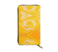 WBQLSL Cartera de cuero elegante con diseño de remolino de color, monedero de 7.4 x 4.13 pulgadas de largo con cremallera, práctica cartera de viaje para dinero en efectivo