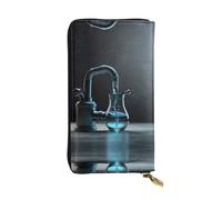 WBQLSL Cartera de cuero elegante con diseño de tuberías de agua, monedero con cremallera de 7.4 x 4.13 pulgadas de largo, práctica cartera de viaje para dinero en efectivo