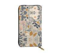 WBQLSL Cartera de cuero elegante con hojas coloridas, monedero de 7.4 x 4.13 pulgadas de largo con cremallera, práctica cartera de viaje para dinero en efectivo