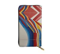 WBQLSL Cartera de cuero elegante de color híbrido, monedero de 7.4 x 4.13 pulgadas de largo con cremallera, práctica cartera de viaje para dinero en efectivo