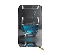 WBQLSL Cartera de cuero elegante para taza de agua, monedero con cremallera de 7.4 x 4.13 pulgadas de largo, práctica cartera de viaje para dinero en efectivo