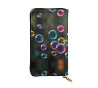 WBQLSL Cartera de cuero elegante y colorida de burbujas, monedero de 7.4 x 4.13 pulgadas de largo con cremallera, práctica cartera de viaje para dinero en efectivo