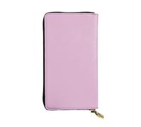 WBQLSL Cartera de cuero rosa con diseño de flor de cerezo, monedero de 7.4 x 4.13 pulgadas de largo, con cremallera, práctica cartera de viaje para dinero en efectivo
