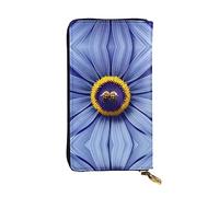 WBQLSL Cartera de piel con cremallera de abeja y corazón de flores, bolsa de mano de 7.5 x 4.1 pulgadas de largo, múltiples compartimentos y gran capacidad, un buen regalo para amigos