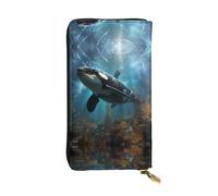 WBQLSL Cartera de piel con cremallera de ballenas asesinas, bolsa de mano de 7.5 x 4.1 pulgadas de largo, múltiples compartimentos y gran capacidad, un buen regalo para amigos