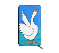 WBQLSL Cartera de piel con cremallera de ganso blanco, bolsa de mano de 7.5 x 4.1 pulgadas de largo, múltiples compartimentos y gran capacidad, un buen regalo para amigos