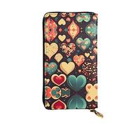 WBQLSL Cartera de piel con cremallera en forma de corazón, 19 x 10,4 cm, múltiples compartimentos y gran capacidad, un buen regalo para amigos