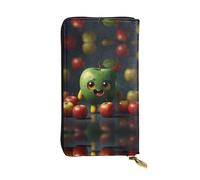 WBQLSL Cartera de piel con diseño de dibujos animados de frutas, monedero con cremallera de 7.4 x 4.13 pulgadas de largo, práctica cartera de viaje para dinero en efectivo