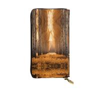 WBQLSL Cartera de piel de álamo, monedero de 7.4 x 4.13 pulgadas de largo con cremallera, práctica cartera de viaje para dinero en efectivo
