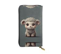 WBQLSL Cartera de piel de cordero de dibujos animados, monedero de 7.4 x 4.13 pulgadas de largo, con cremallera, práctica cartera de viaje para dinero en efectivo