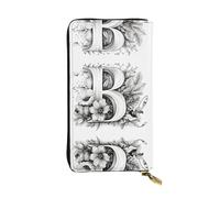 WBQLSL Cartera pequeña de piel con estampado artístico de letra B, cartera de 19 x 10,4 cm