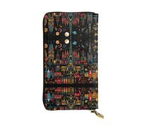 WBQLSL Castillo y cielo estrellado por la noche Elegante cartera de cuero, monedero de 7.4 x 4.13 pulgadas de largo, con cremallera, práctica cartera de viaje para dinero en efectivo