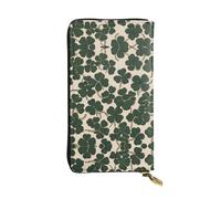 WBQLSL Celtic Clover - Bolso largo de cuero con monedero con cremallera y 12 ranuras para tarjetas de crédito, cartera ligera de viaje para dinero en efectivo