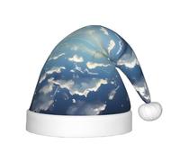 WBQLSL Cielo azul y nubes blancas Sombreros de Navidad para niños, eventos de Navidad, actuaciones de escenario, escena de fiesta, fiesta de Año Nuevo, sombreros de moda para niños