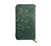 WBQLSL Circuit Board Vines - Elegante cartera de cuero, 19 x 10,5 cm de largo, con cremallera, práctica cartera de viaje para dinero en efectivo