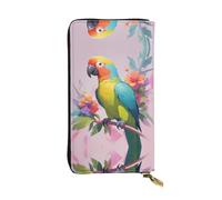 WBQLSL Circuit Parrot Bolso largo de cuero con monedero con cremallera y 12 ranuras para tarjetas de crédito, cartera ligera de viaje para dinero en efectivo