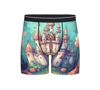WBQLSL Classical Castle - Calzoncillos tipo bóxer para hombre, tejido altamente elástico, transpirable, varios tamaños (S-2XL), Negro, M