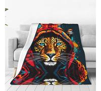 WBQLSL Cobija de franela ultrasuave con estampado de leopardo - Una manta para el hogar, viajes y el aire libre - 60 x 50 pulgadas
