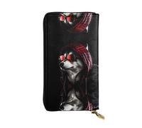 WBQLSL Cold Dogs - Elegante cartera de cuero de 7.4 x 4.13 pulgadas de largo, con cremallera, práctica cartera de viaje para dinero en efectivo