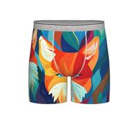 WBQLSL Colorful Little Foxes - Calzoncillos tipo bóxer largos para hombre, tela transpirable y de secado rápido, (S-4XL), gris claro, S