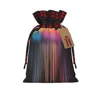 WBQLSL Colorida bolsa de regalo de lluvia arcoíris con cordón, bolsa de decoración de suministros de fiesta de Navidad, bolsa de regalo de arpillera de Navidad de 8.3 x 11.8 pulgadas
